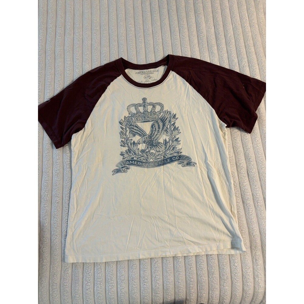 Vintage American Eagle Eagle Crest Raglan T shirt men’s XL white